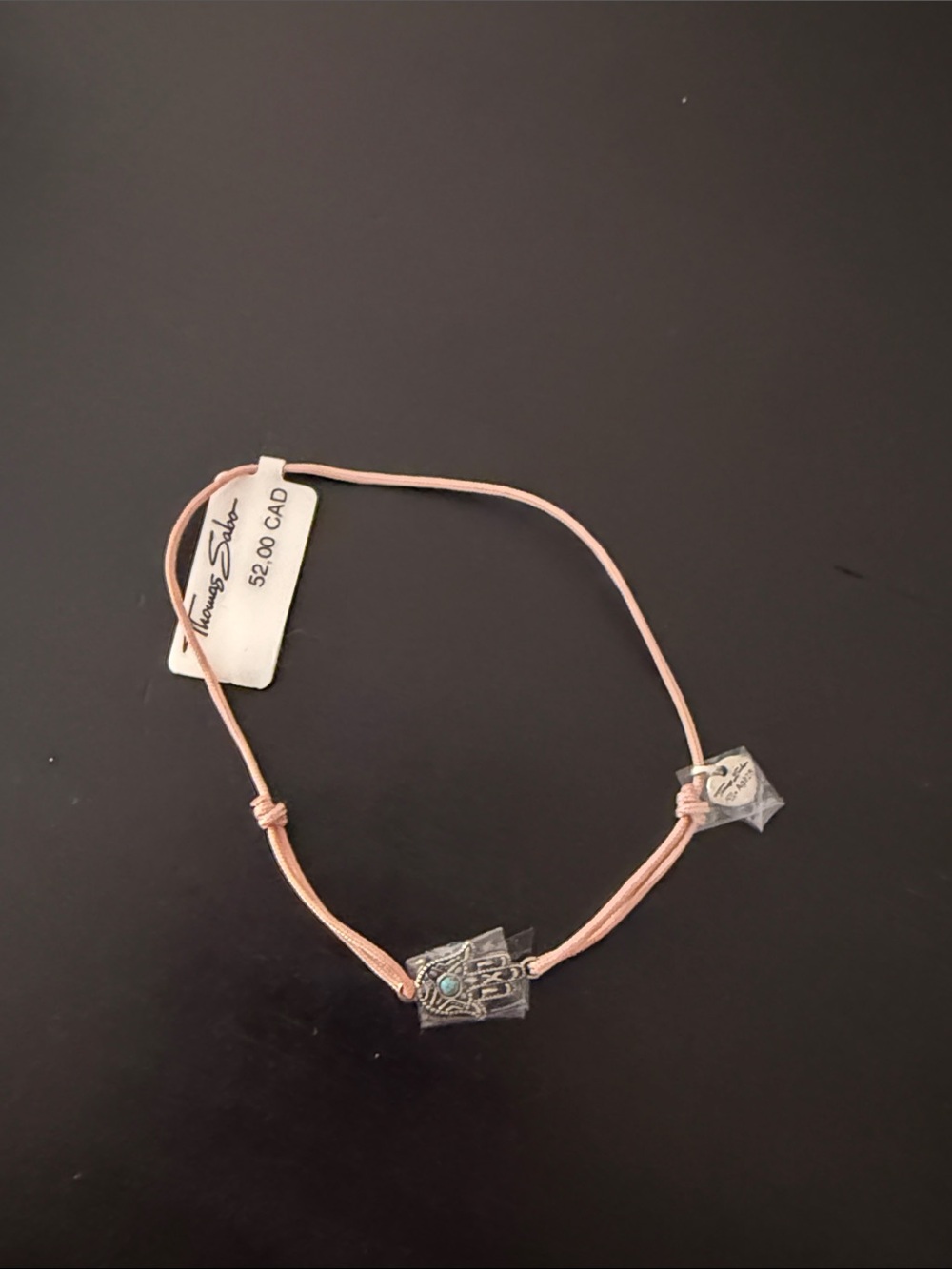 Hamsa Charm Pink Cord Bracelet